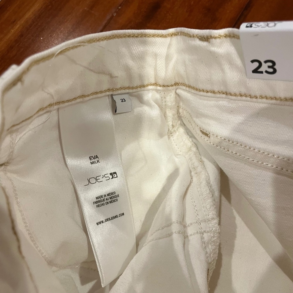 Joe's Denim Maxi Skirt Jean Solid Milk White Raw Hem Front Slit New Size 23 - Picture 3 of 10